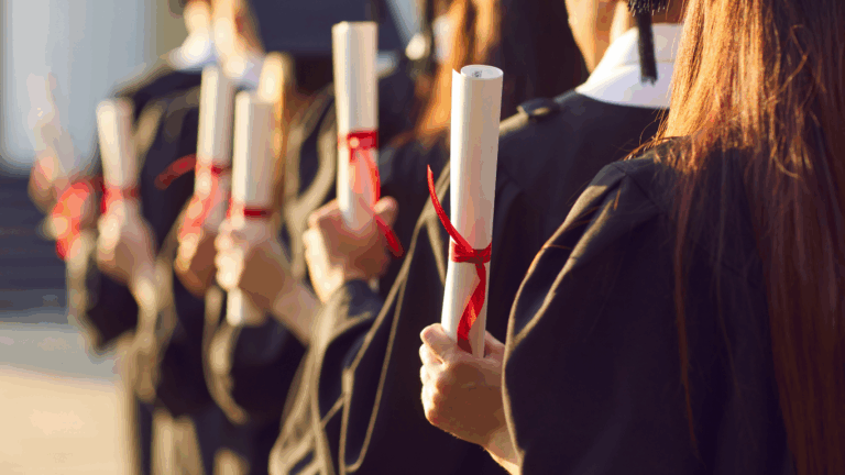 Graduates symbolizing the impact of educational qualifications