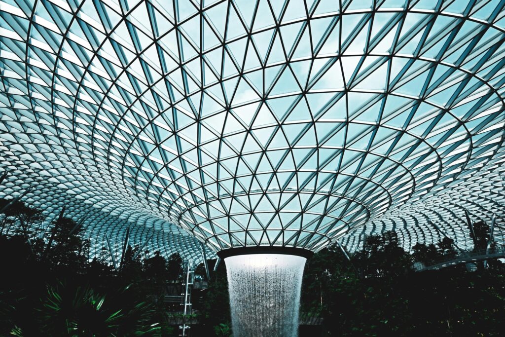 The view of the inside of the Singapore Airport